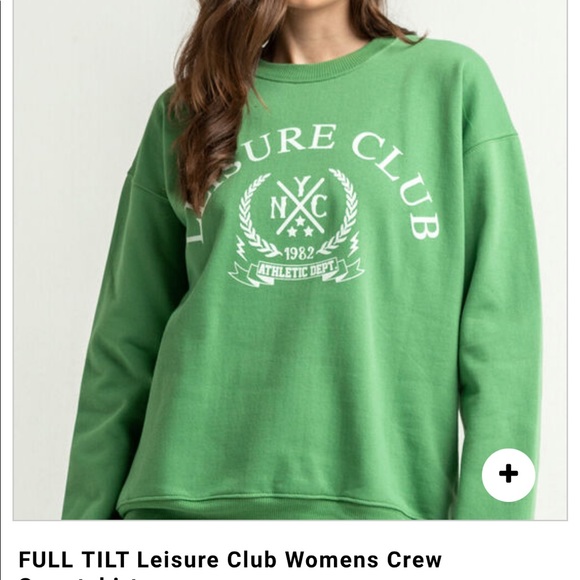 TILLYS~~ full tilt leisure club women’s crew sweatshirt - Picture 2 of 2